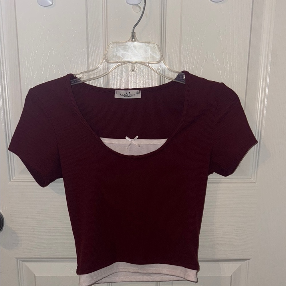Women's Burgundy Crop Top